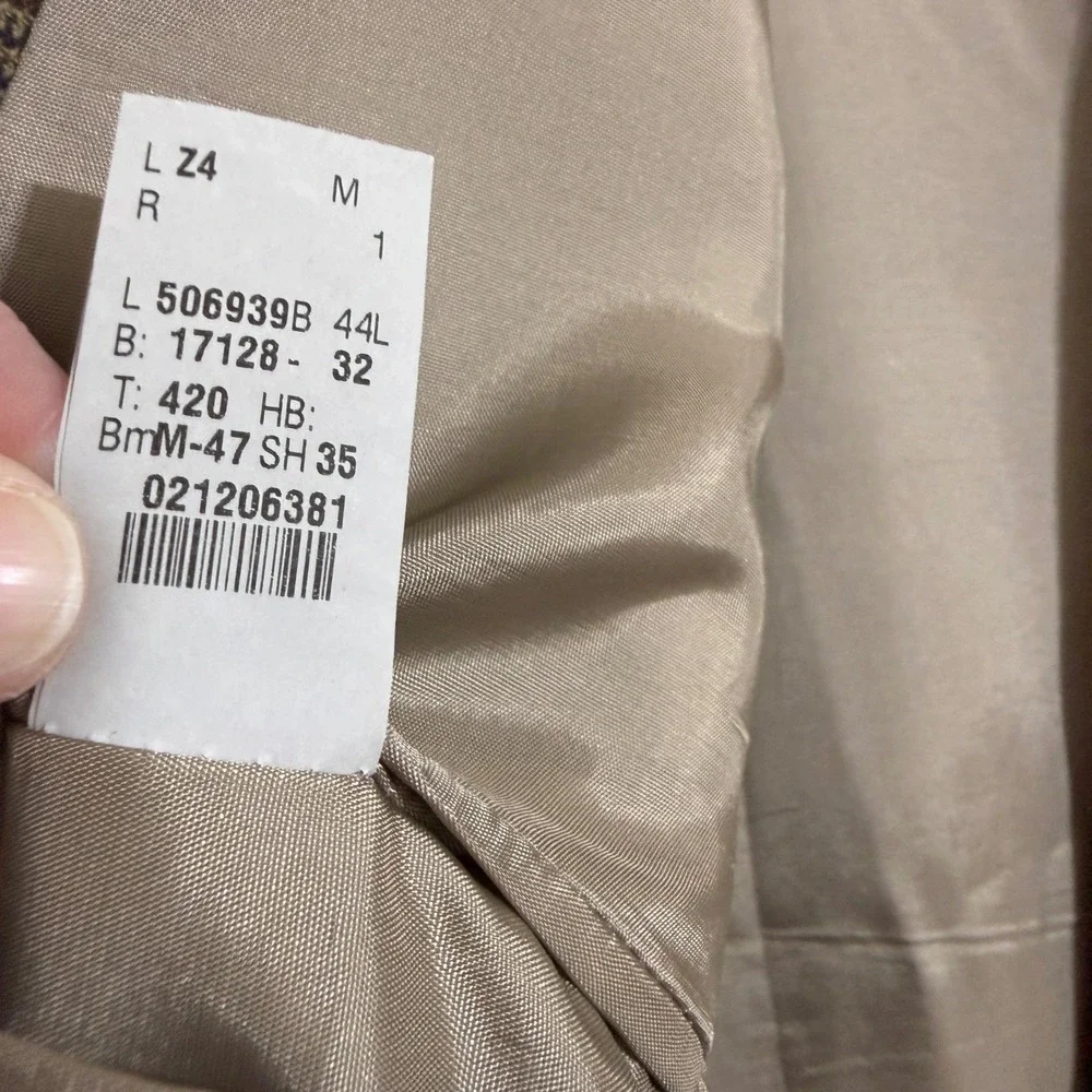 Lauren Ralph Lauren 100% Wool Glen Plaid‎ Blazer Brown Sport Coat Canada Made *